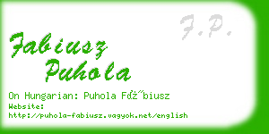 fabiusz puhola business card